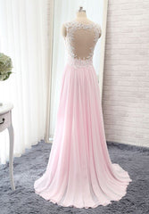 Chiffon Princess/A-Line Pale Pink Prom Dresses