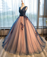 Tulle V Neck Long Prom Gown Tulle Evening Gown