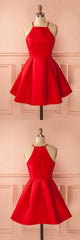 Short Straps Red Prom Dresses, Cheap Homecoming Dress, For Girls