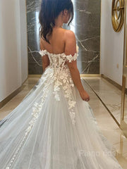 Vestido de boda de tul de Tulle de la capilla A-Line/Princess Failer