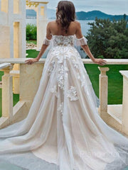 Vestidos de novia de encaje en línea A-line/Princess Off-the-hombro