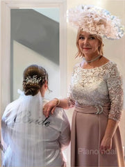 A-Line/Princess Scoop Charmeuse Mãe dos Vestidos da Noiva com apliques