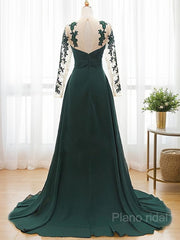 A-Line/Princess Sweetheart Sweep Train Chiffon Mother of the Bride Dresses With Appliques Lace