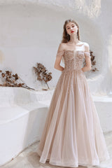 A-Line Strapless Starlight Princess Prom Dresses