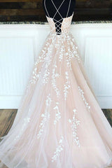 Backless Champagne Lace Prom Dresses, Open Back Champagne Lace Formal Evening Dresses