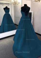 Ball Gown Scoop Neck Long Floor Length Tulle Prom Dress