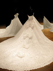 Robe de bal chérie Sweet Cathedral Train en tulle robes de mariée avec paillettes