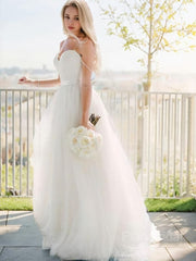 Ball Gown Sweetheart Sweep Train Tulle Wedding Dresses