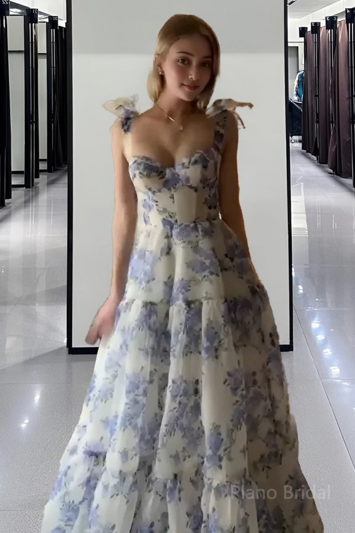 Beautiful Aline Spaghetti Strap Sleeveless Long Prom Formal Dress