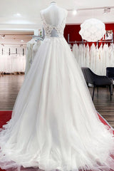 Elegant Long A-line Princess Tulle Sweetheart Ruffles Wedding Dress