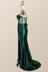 Emerald Green Mermaid Satin Long Formal Dress