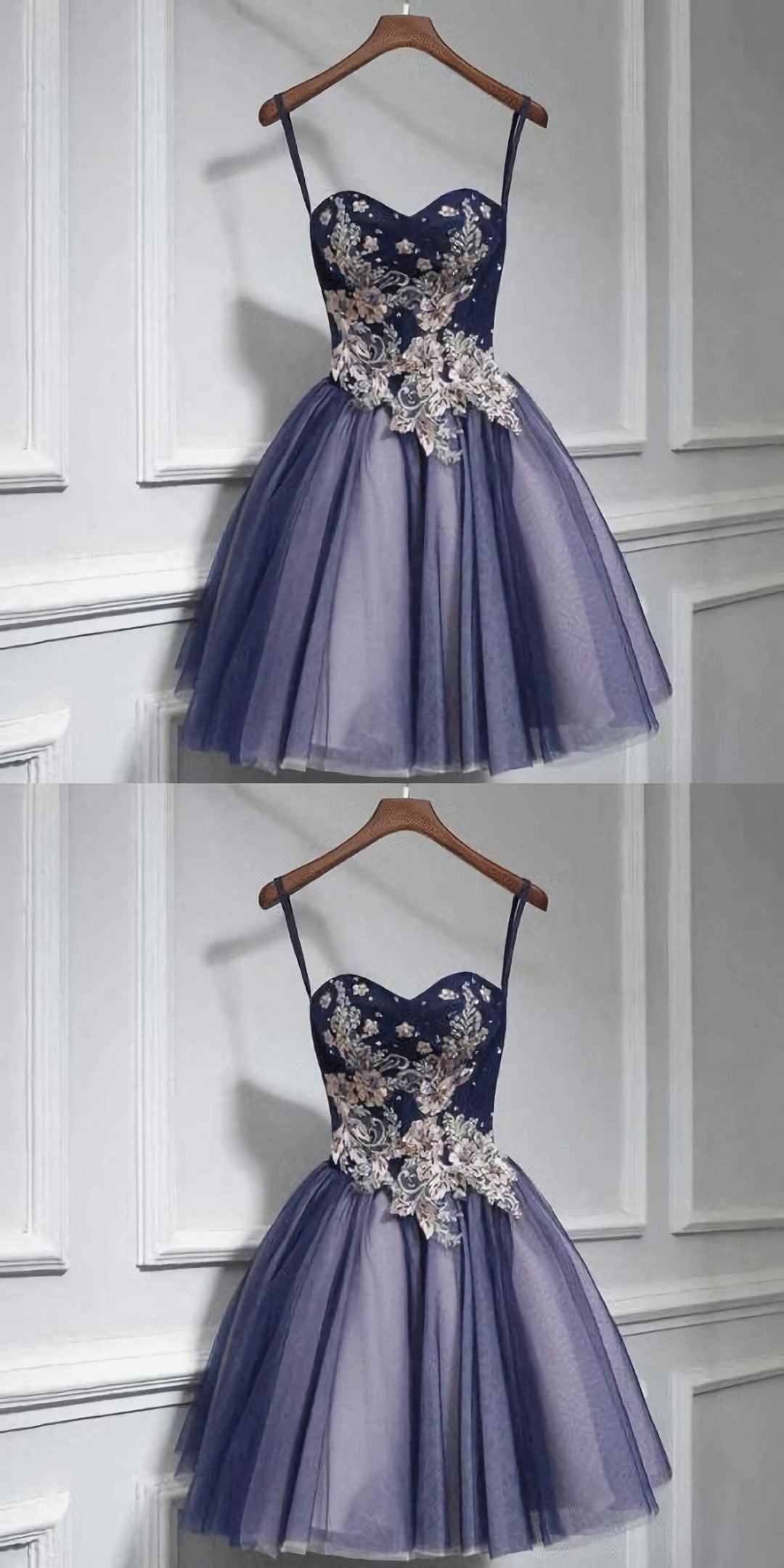 Cute tulle lace sweetheart neck short Prom Dresses