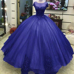Ball Gown Princess Prom Dresses, Lace Appliqued Victorian Formal Gowns For Masquerade Ball