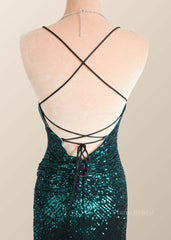 Green Sequin Mermaid Long Party Dress