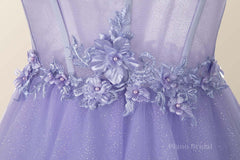 Lavender Corset A-line Short Homecoming Dress
