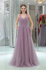 Long Tulle Sweetheart Lavender Sleeveless Lavender Prom Dresses