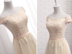 Lovely Tulle Cap Sleeves Party Dresses, Bridesmaid Dress for Sale