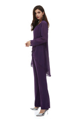 Mother of The Bride Dresses Pants Suit Long Sleeves with Jacket Outfit