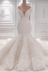 New Arrival Mermaid Vintage Wedding Dresses Online Classic V Neck Lace Bridal Gowns Online