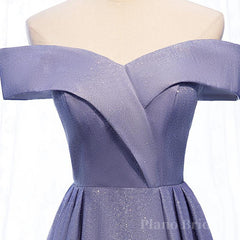 Off the Shoulder Purple Ombre Long Prom Dresses, Off the Shoulder Purple Formal Evening Dress with Corset Back
