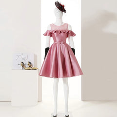 Pink Short Girls Cute Short Prom Dresses