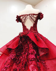 Red With Beads Sweet 16 Prom Dresses