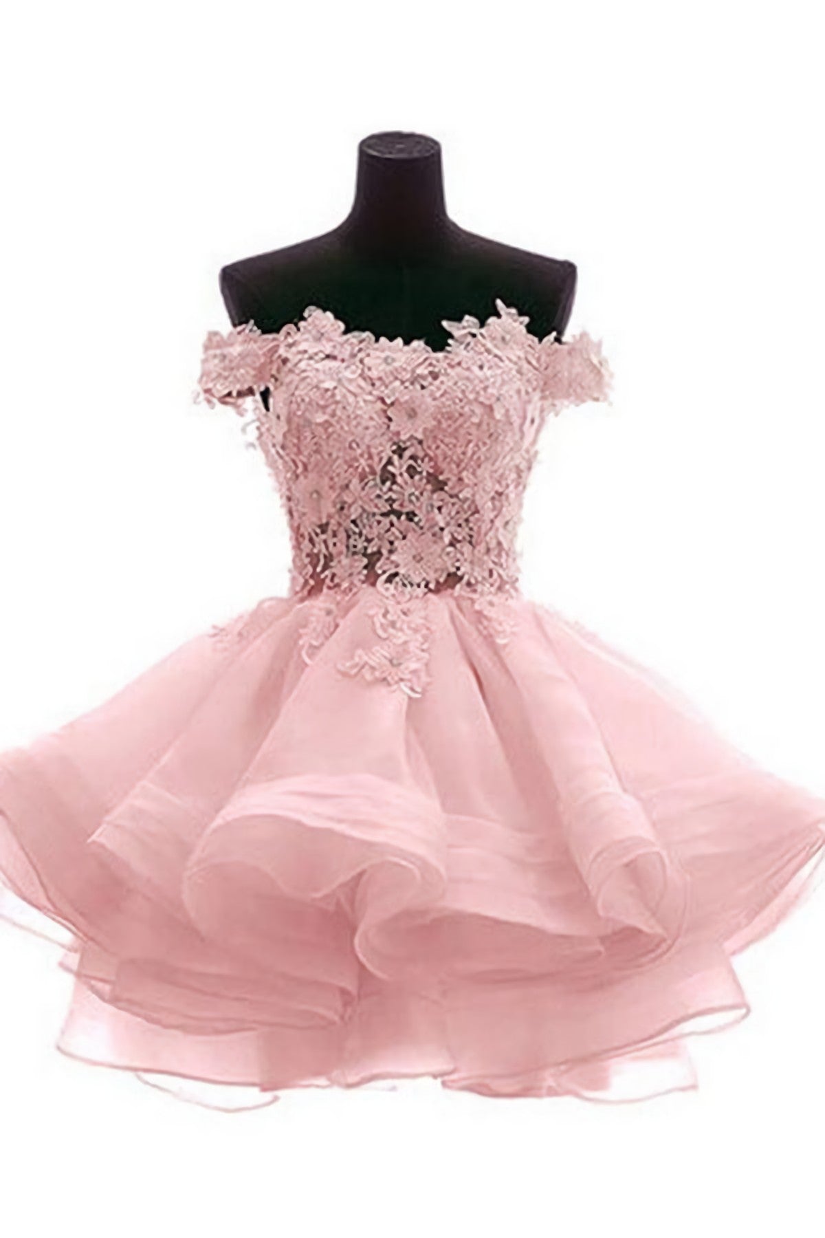 Cute Off Shoulder Pink Elegant 2024 Homecoming Dresses