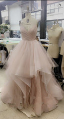 Gorgeous A Line V Neck Spaghetti Straps Long 2024 Pink White Champagne Wedding Dresses