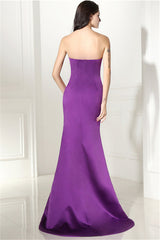 Sirène violette satin chérie robes de bal sans dos