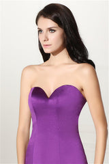Sirène violette satin chérie robes de bal sans dos