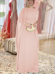 Sheath/Column Scoop Floor-Length Chiffon Mother of the Bride Dresses With Ruffles