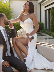 Bainha/coluna Sweetheart Sweep Setin Setin Wedding Vestres com fenda de perna