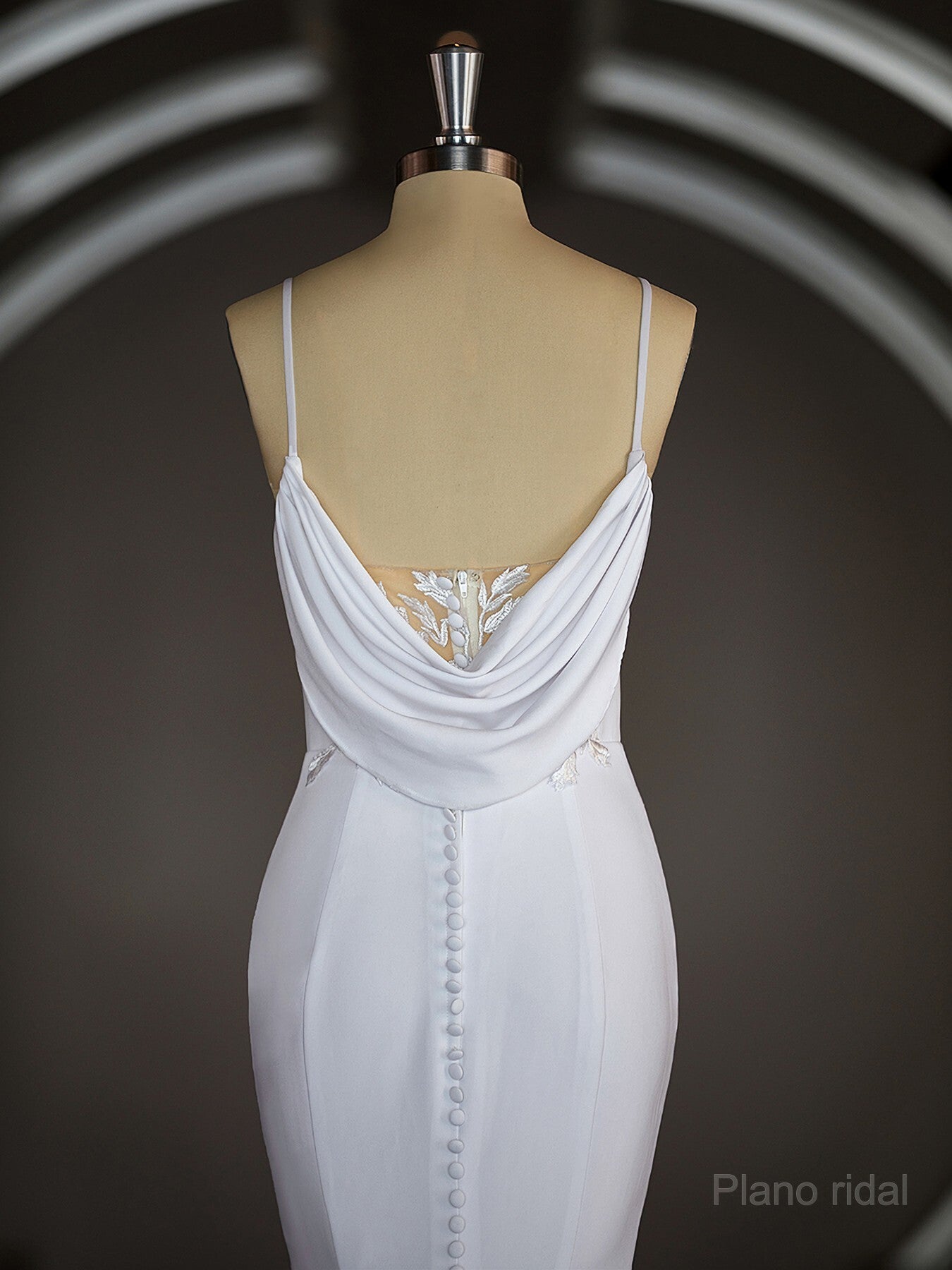 Sheath/Column V-neck Court Train Stretch Crepe Wedding Dresses with Ruffles