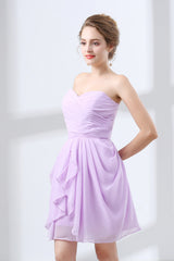 Short A Line Ruffle Strapless Homecoming Dresses