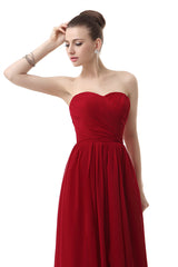 Sweetheart A-line Ruched Chiffon Long Prom Dresses