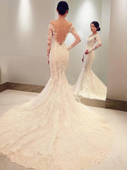 Tromba/sirenetta Off-the-Shoulder Chapel Train Lace Wedding Wedding Washings with Appliques Lace