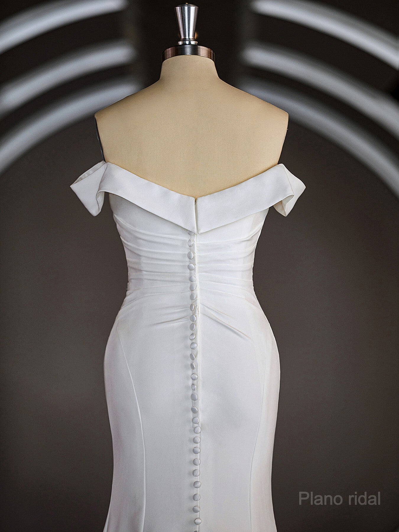 Trumpet/Mermaid Off-the-Shoulder Court Train Stretch Crepe Wedding Dresses with Pleated