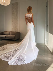Trumpet/Mermaid Sweetheart Cathedral Train Lace Wedding Dresses With Appliques Lace