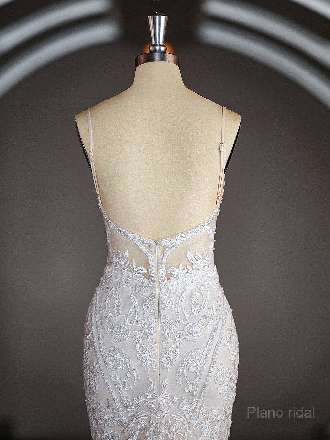 Trumpet/Mermaid V-neck Cathedral Train Tulle Wedding Dresses with Appliques Lace