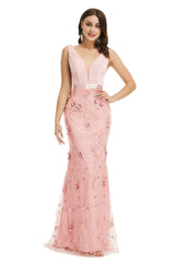 Velvet Mermaid Prom Dresses Lace 3d Flores